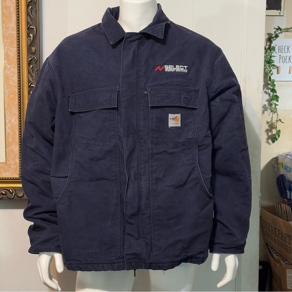 Carhartt Other - Vintage Carhartt FR Corporate Logo Padded Coat Dark Blue Size 2XL